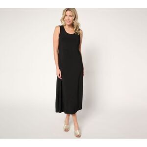 Women Control Women's Dress Sz XL Tall Como Jersey Tank Maxi Black A699007